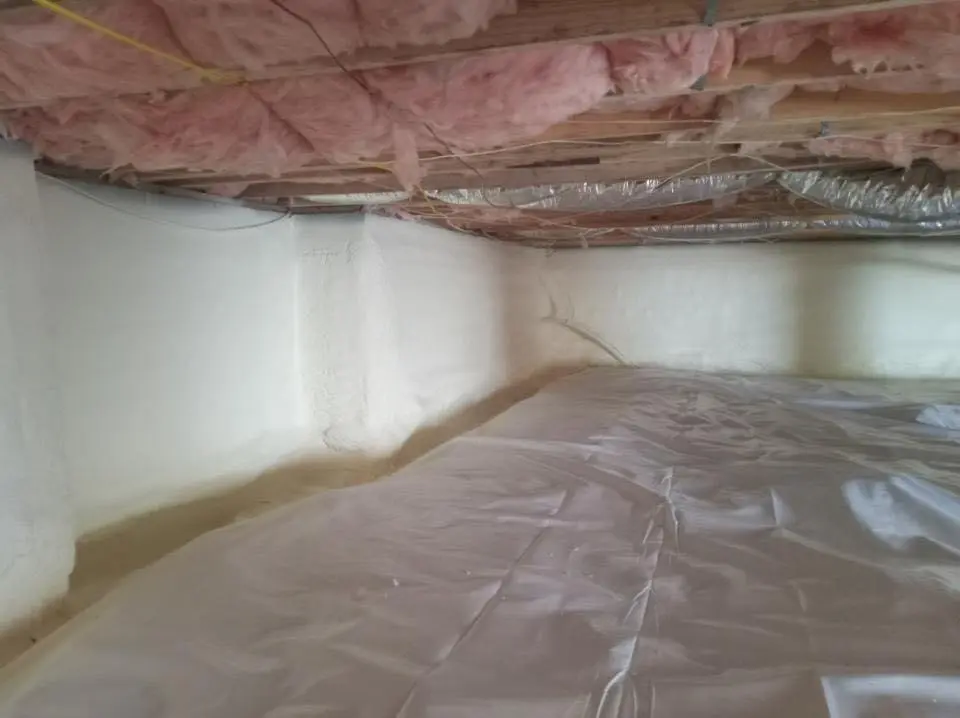 Crawl space encapsulation with closed-cell spray foam for Attic Insulation in Onalaska